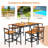6 - Person Acacia Wicker Patio Dining Set with Rectangular Table