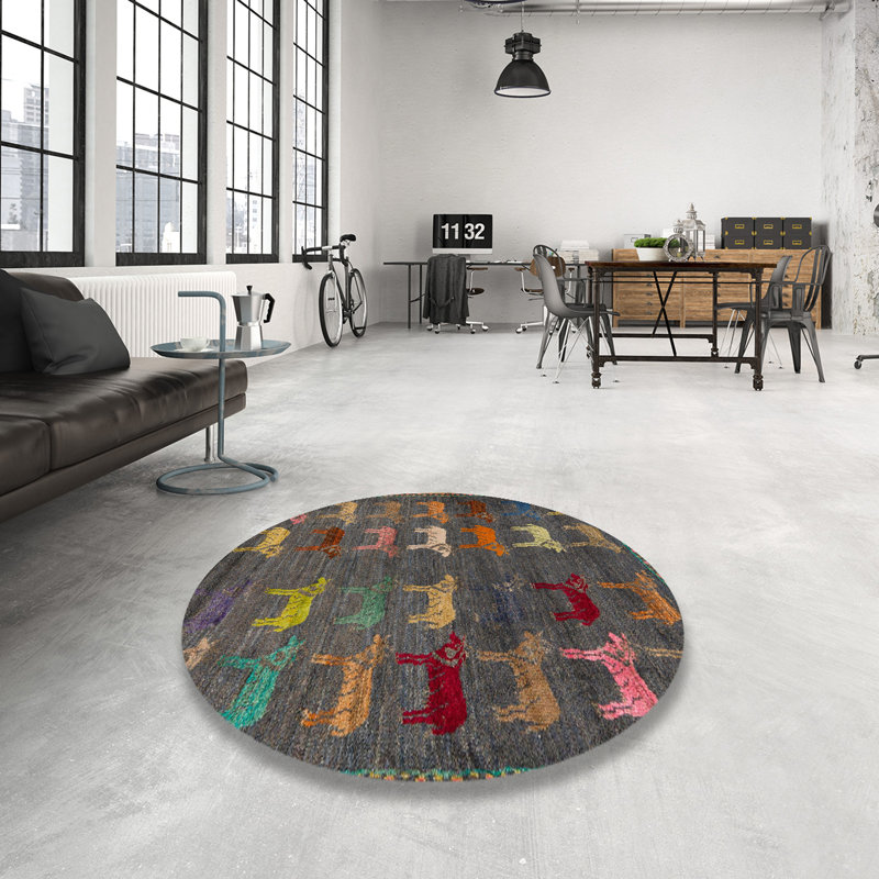 Abstract Indoor Rug, Round 8'
