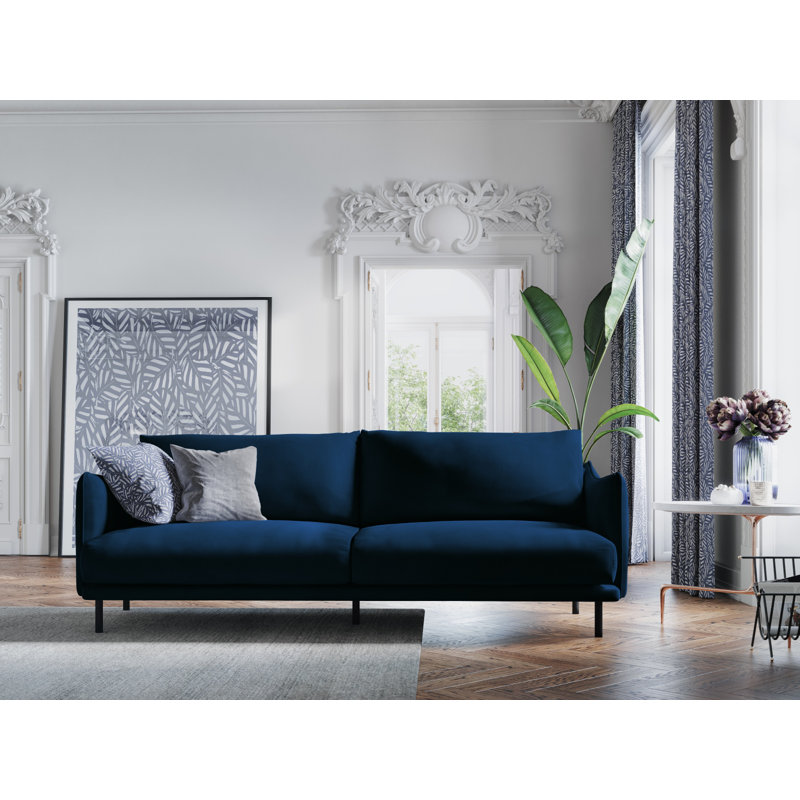 Micadoni Home 4 Seater Velvet Sofa, Royal Blue