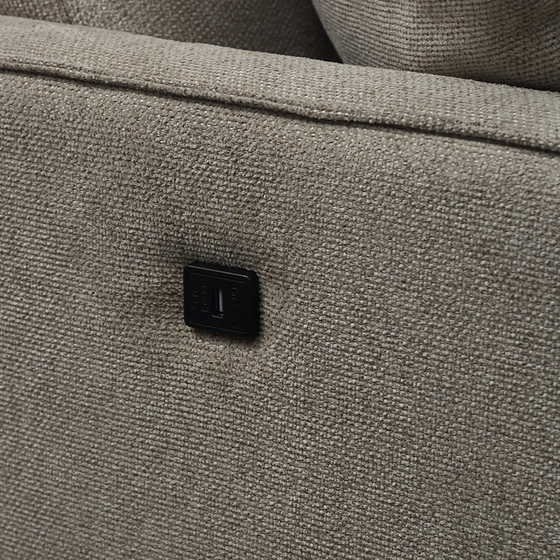 Anwita Recessed Arm Standard Loveseat, 100% Linen Gray, 35.03" H x 56.7" W x 31.9"D
