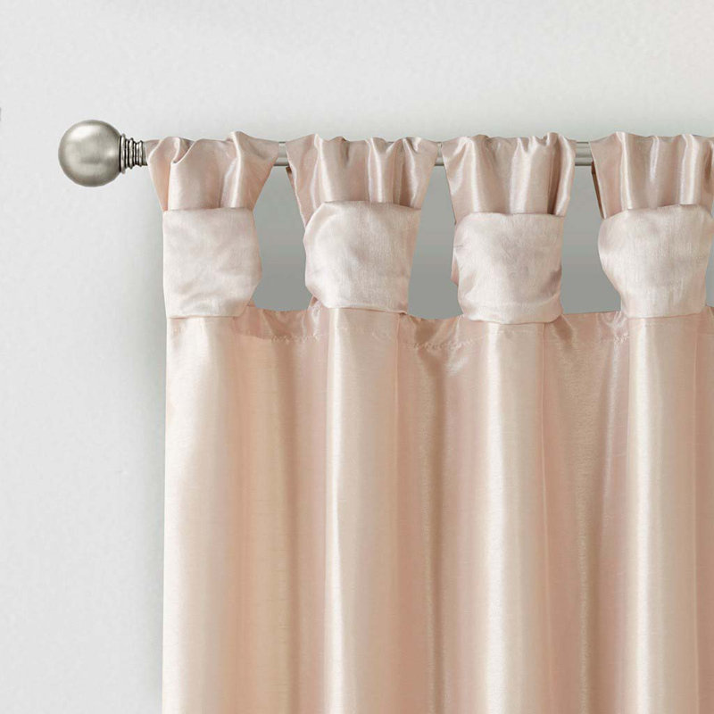 Panneau de rideau de fenêtre Twist Tab, Champagne, L 50 po x L 95 po