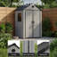 Gray Wood Grain Peak Roof Plastic Tool Shed