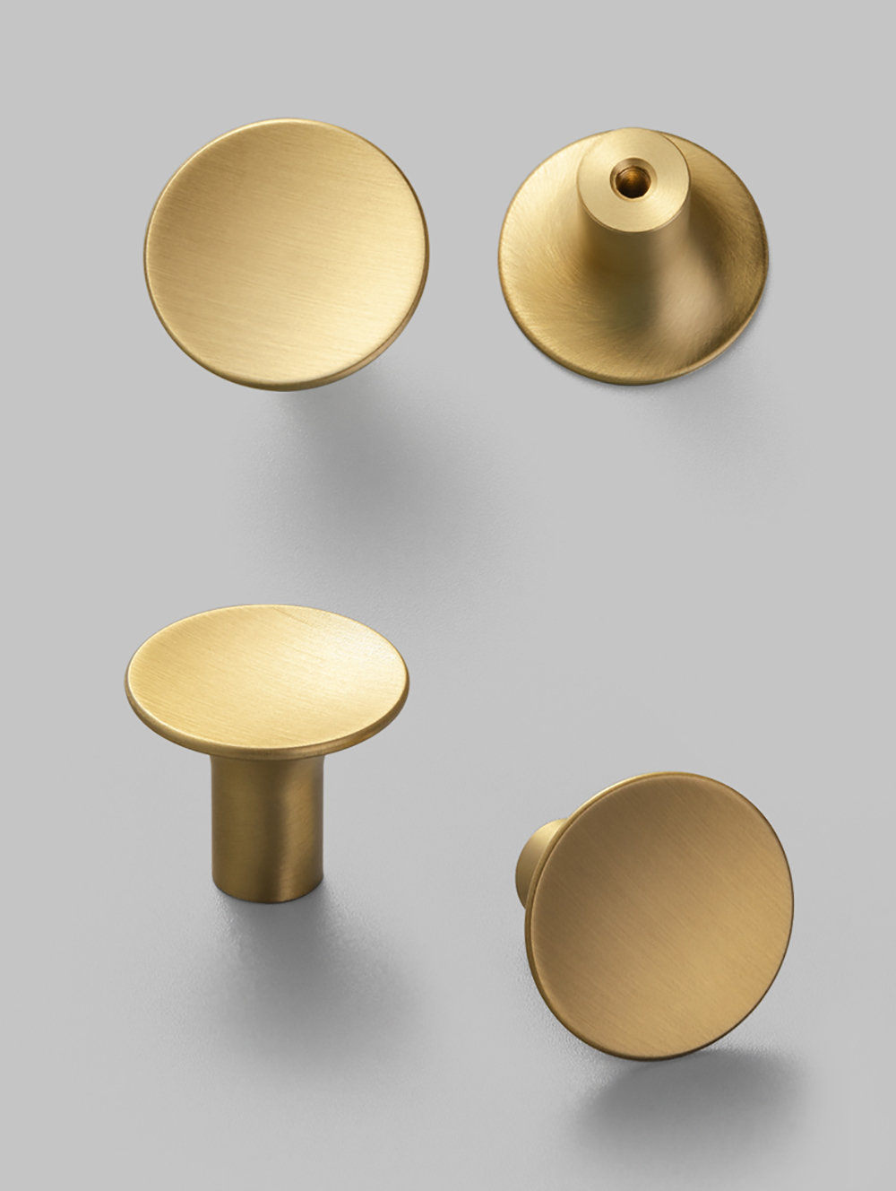 Brushed Brass Mushroom Cabinet Knob