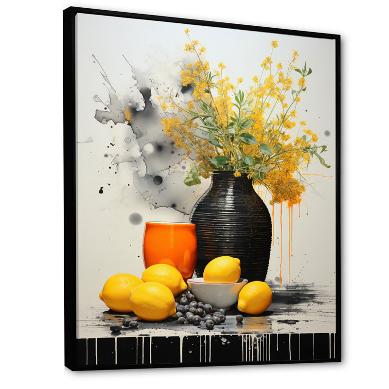 Nature morte grise abstraite Lastasia II, Cadre noir, H 20 po x l 12 po x P 1 po