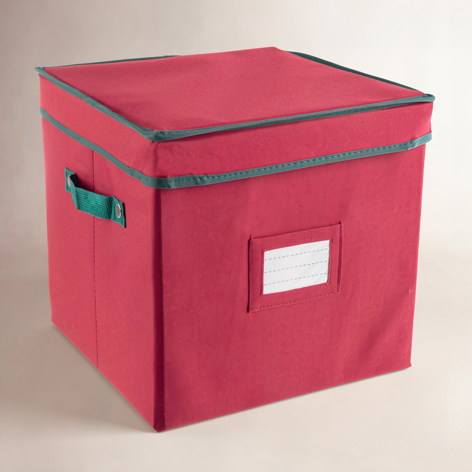 64-Compartment Ornament Storage Box, Red