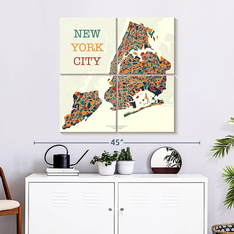 Carte de Aliaz, New York, H 32 po x l 32 po