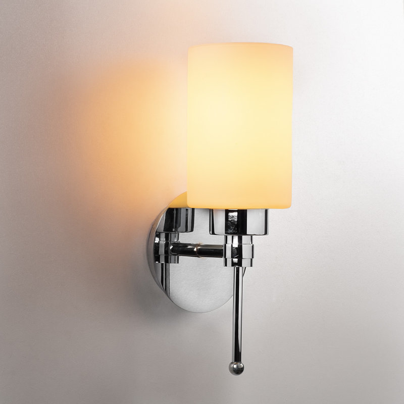Scandinavian Style Wall Lamp, Metal Body, Silver Finish | 12 in Base Plate Diameter, 32 in Height | E27 Socket, Max 40W | Elegant Glass Cap | Ideal for Modern Living Spaces, Bedrooms & Offices, IP20 Rated