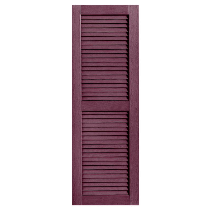 Paire de volets à persiennes droites, 43 po, Bordeaux, 16 po