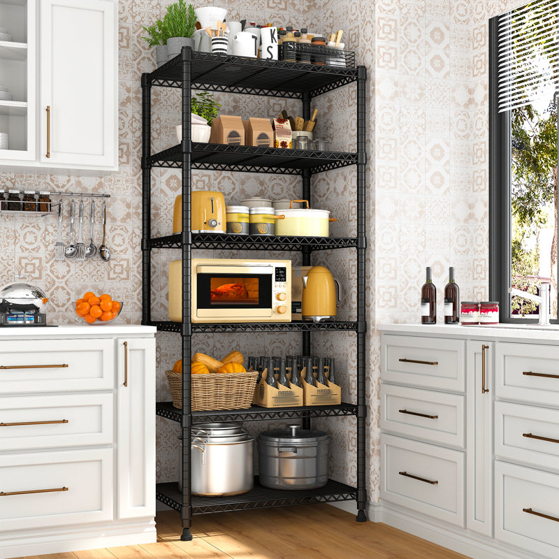 Metal Shelving Unit, 6-tier Adjustable Storage Shelves Rack, 72" H x 24" W x 18" D