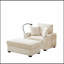 Chaise longue surdimensionnée avec repose-pieds et rangement, revêtement en velours côtelé confortable, porte-gobelet, support pour téléphone et port USB pour le salon et la chambre à coucher-1275222993