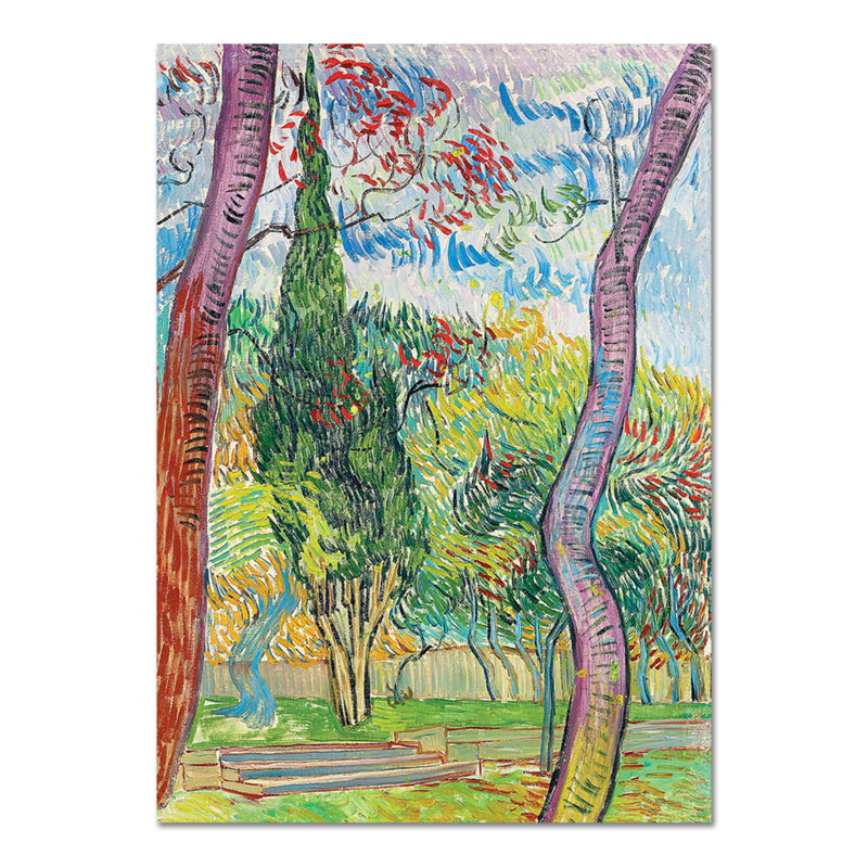 Saint Paul's Hospital Park by Vincent Van Gogh - No Frame Painting on Plastic / Acrylic, 95cm H x 65cm W