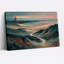 Art sur toile, "Phare sur une colline surplombant l'océan au coucher du soleil"-133055227