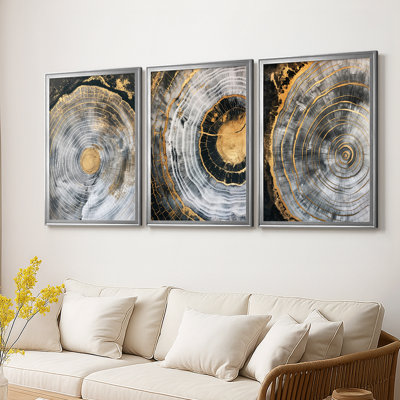ABSTRACT Series CCXLVII - Toile tendue avec châssis sur mesure - 3 pièces