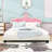 Upholstered Upholstered Princess Bed With Crown Headboard-350776978