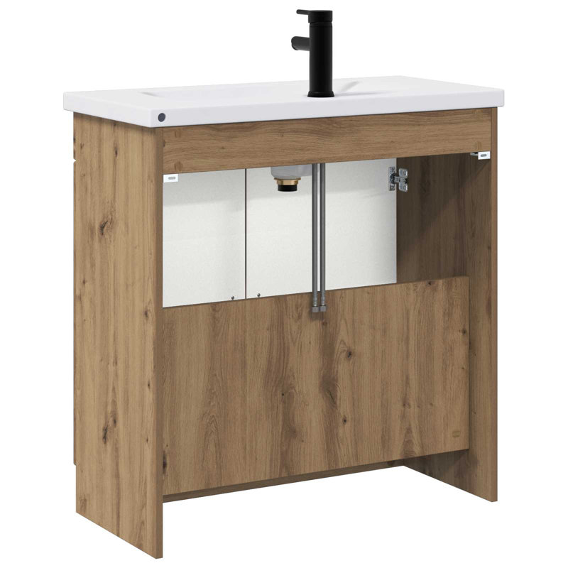 Vanity & Mirror Set, Artisan Oak