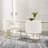 Raya Modern Vegan Leather Upholstered Elm Wood Dining Side Chair in Ivory-91028781