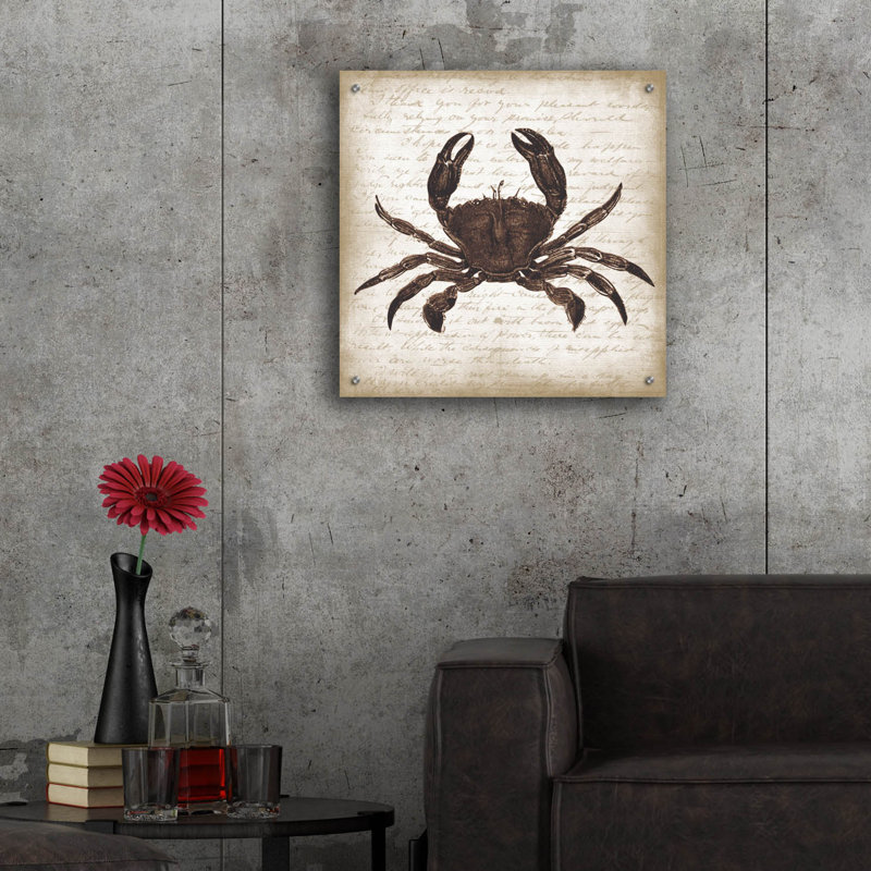 «Crab I» par Erin Clark, art mural en verre acrylique, H 24 po x l 24 po x P 0,2 po
