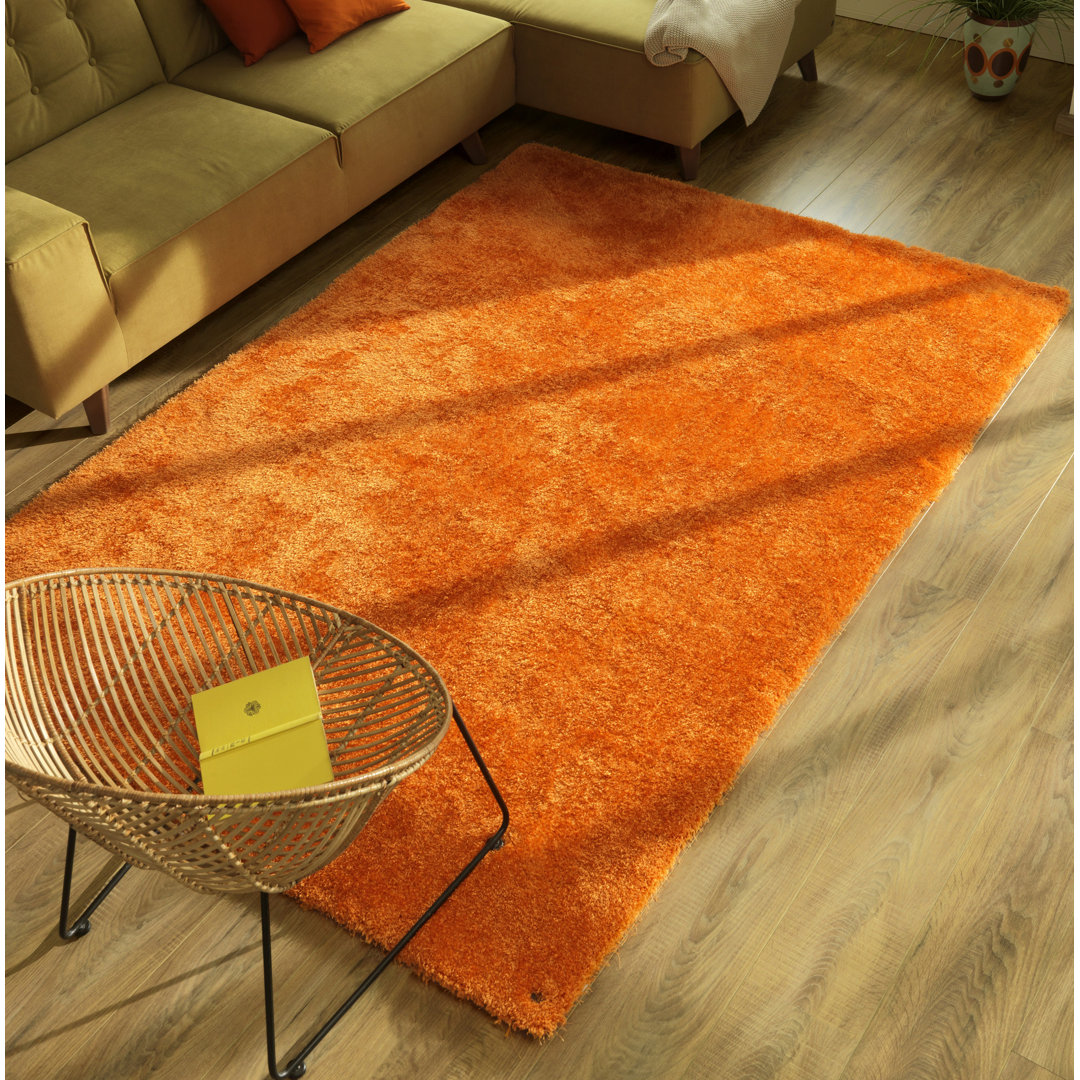 Soft Handmade Tufted Orange Rug
