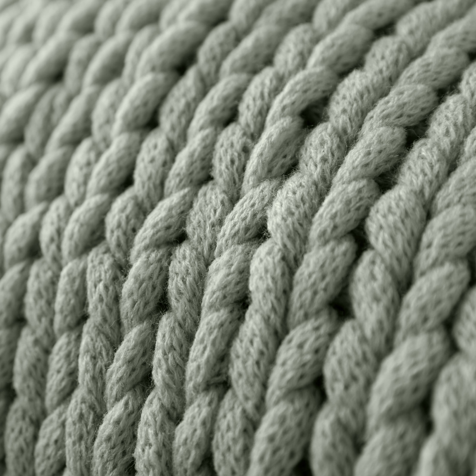 Handmade Knit Throw Blanket, Green