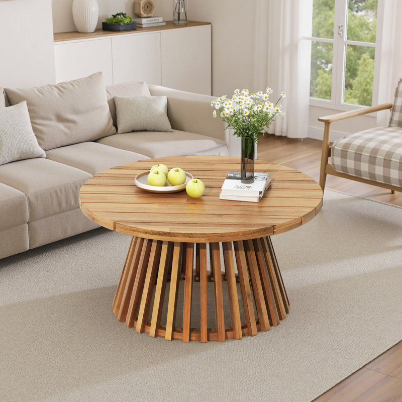 Table basse d'extérieur en bois d'acacia