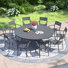 Ensemble repas pour 10 personnes avec très grande table ronde 63 po et 10 chaises empilables en métal