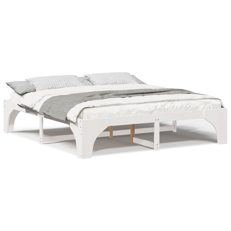 Solid Wood Bed Frame, Super King (6'), White