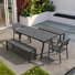 Ensemble de salle à manger de patio 5 pièces en aluminium avec table de salle à manger Rectangualr