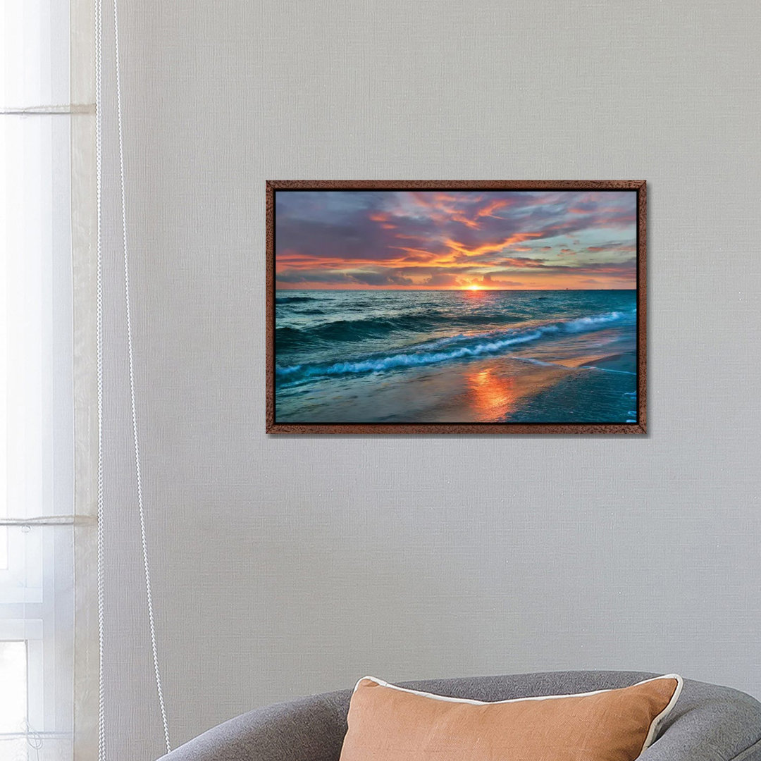 Sunset Over Ocean, Gulf Islands National Seashore, Florida by Tim Fitzharris - Floater Frame Gallery-Wrapped Canvas Giclée on Canvas
