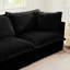 2 avec repose-pieds, tissu velours côtelé, salon élégant noir, 2 places, sièges confortables inclus