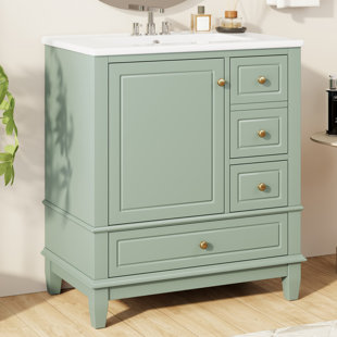 30'' Single Bathroom Vanity With Ceramic Top