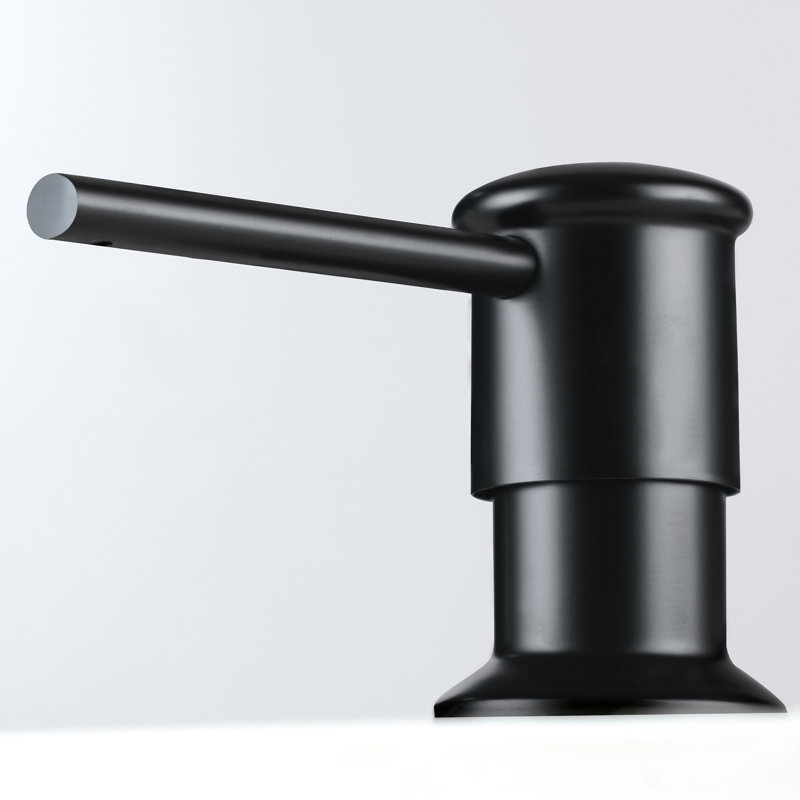 Sink mount Soap Dispenser with Straight Nozzle, Matte Black