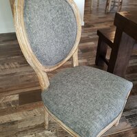 Kathlene Upholstered Oval Back Side Wood Chair (Set of 2) One Allium Way Upholstery Color: Linen