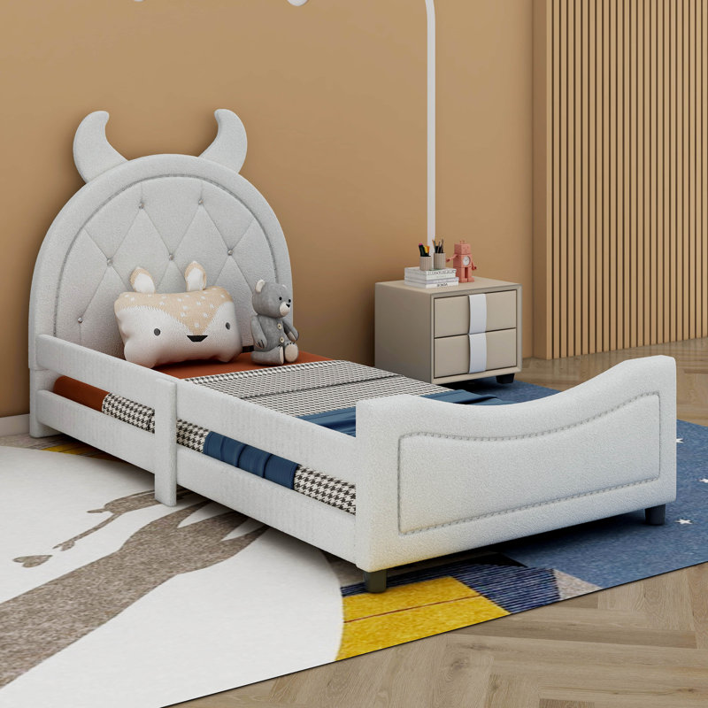 Lit de jour simple tapissier Abagale, Blanc