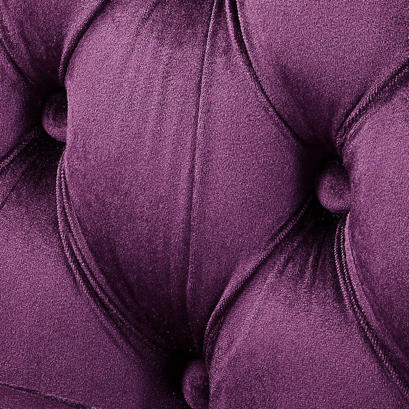 Fauteuil club en velours capitonné en velours, Velours mauve