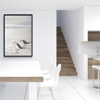 Two Sandpipiers Birds Print On Canvas