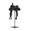 Sculpture de table selle cheval noir en métal et résine 16 po Adwan