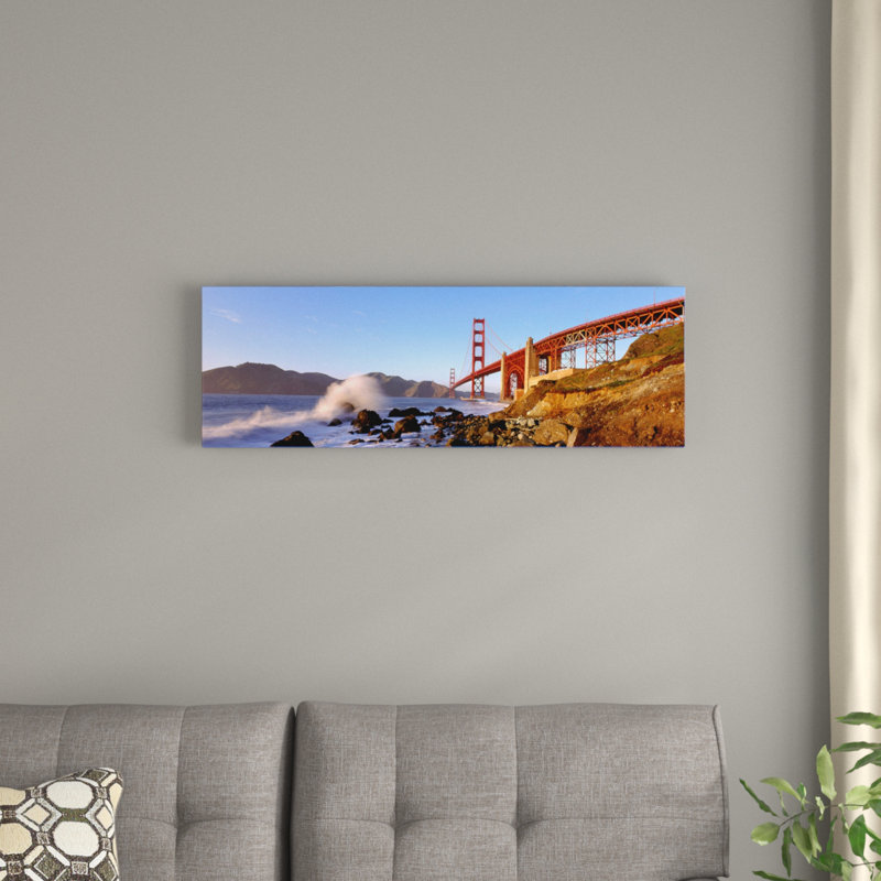 « san francisco bay golden barrière bridge, san francisco, californie », reproduction de photo sur toile, Cadre noir