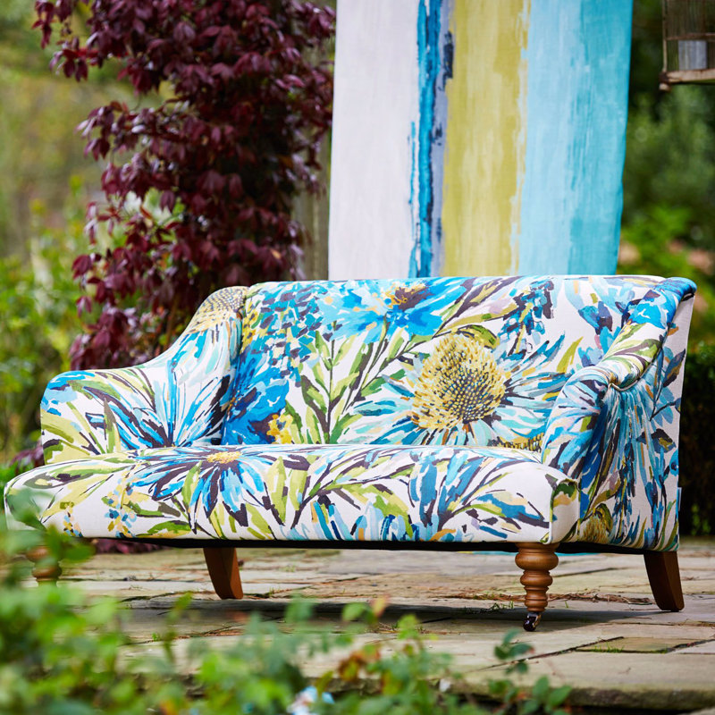 Floreale Fabric, Turquoise/Ocean/Marine