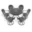 All-Weather Cast Aluminum Dining Set, Include Swivel Chairs And 48.03" Round Table With Black Frame-804930312