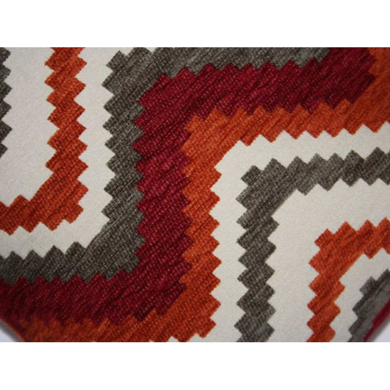 Lori Chevron Rectangular Cushion, 30 x 50cm, Burnt Orange/Red