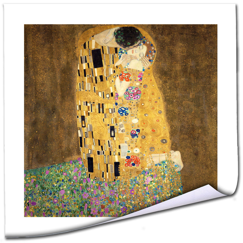 «The Kiss 1907-8» par Gustav Klimt, reproduction sur toile, Canvas, H 18 po x l 18 po x P 0,1 po