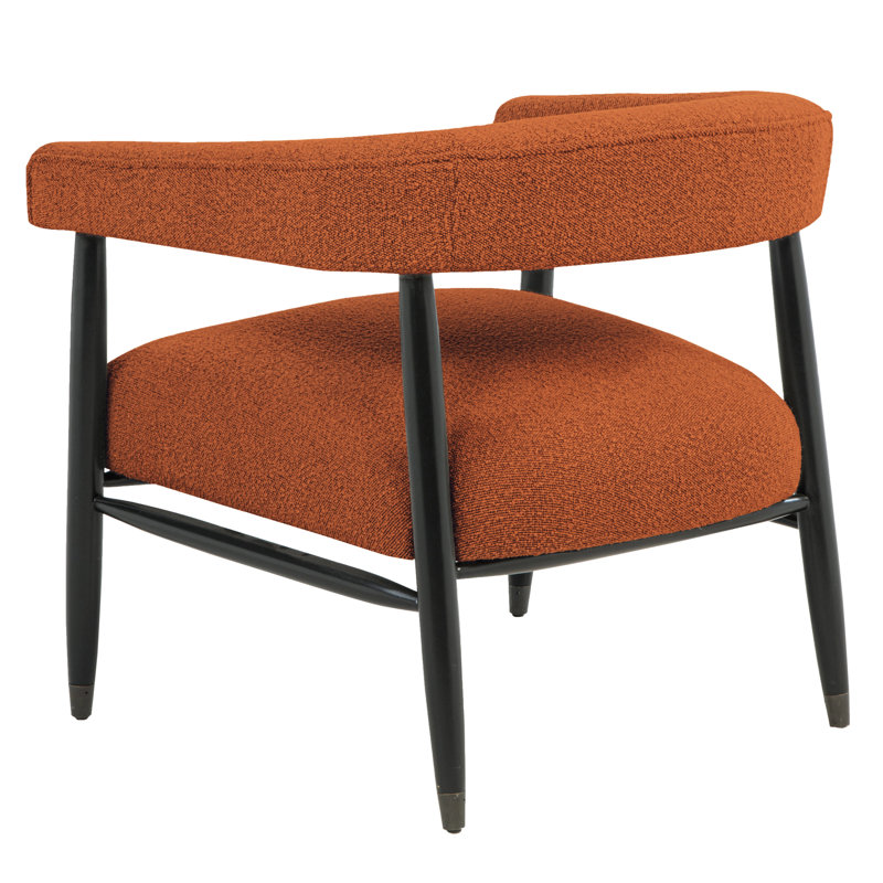 Ensemble 2 pièces de fauteuil Fedor en tissu rouille Mid-Century