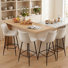 Pu Leather Upholstered Counter & Bar Stool Set Of 4 With Metal Legs