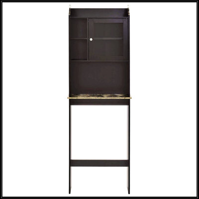 Modern Over The Toilet Space Saver Organization Wood Storage Cabinet For Home