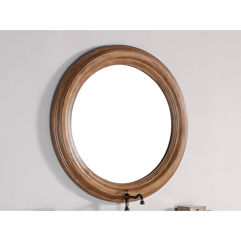 Callanan Solid Wood Round Wall Mirror, 40" H x 40" W