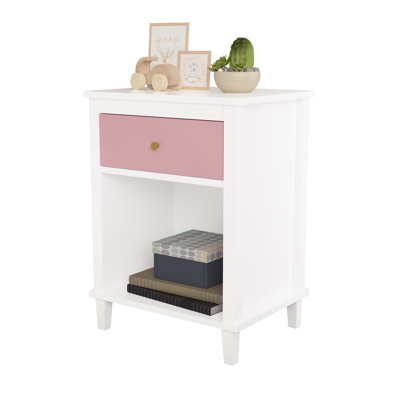 26.77''H Wooden Nightstand With One Drawer One Shelf For Kids, Adults
