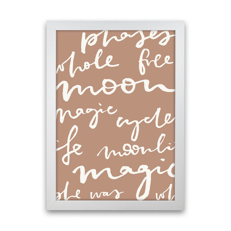 Moon Words Big Lettering 1 Piece Wall Art, 46cm H x 34cm W x 3cm D, White Framed