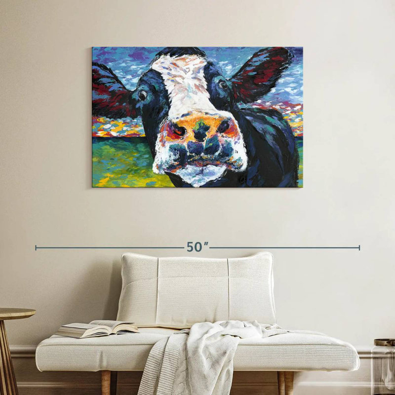 Vache curieuse Brampt II, H 26 po x l 39 po