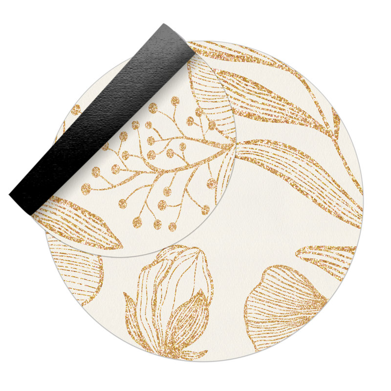 Beesley Floral Vinyl Machine Printed Area Rug, Round 150cm