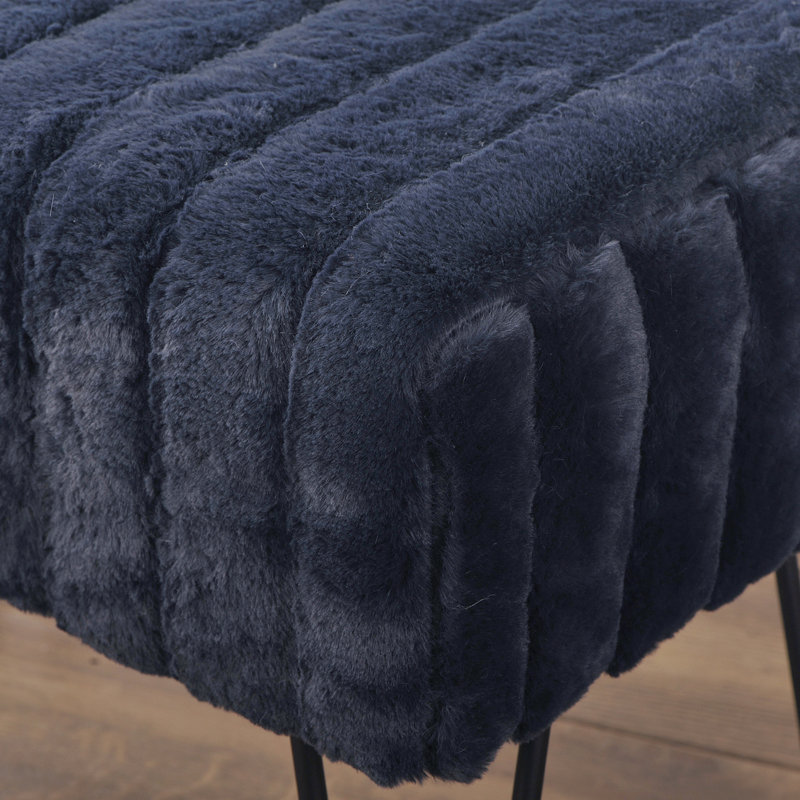Defranco Upholstered Ottoman, Parisain Night Faux Fur